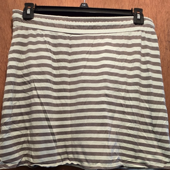 Toad&Co Green Striped Midi Skirt SzL - Picture 5 of 8
